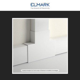 Elmark Angolo a T per Canaline Passacavi 40x16 in Plastica Bianca