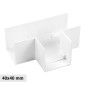 Elmark Angolo a T per 3 Canaline Passacavi 40x40 in Plastica Bianca - mod. 56240403
