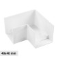 Elmark Angolo a L per 2 Canaline Passacavi 40x40 in Plastica Bianca - mod. 56240404