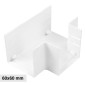 Elmark Angolo a T per 3 Canaline Passacavi 60x60 in Plastica Bianca - mod. 56260603