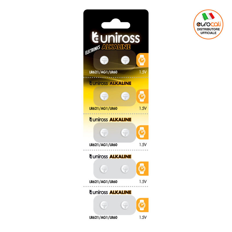 Batterie LR621/AG1/LR60 1.5V a Bottone Uniross
