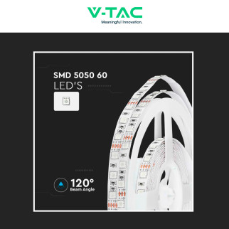 VT-5050-60 Striscia LED Flessibile 35W SMD RGB 60 LED/m 12V - 5m V-Tac