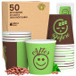 Bicchierini da Caffè in Carta Riciclabile con Fantasia DownUpCUP Green da 65ml - Confezione da 50 Bicchieri