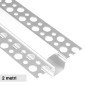 Life Profilo Piatto in Alluminio per Strisce LED a Scomparsa con Copertura Satinata Lunghezza 2 metri - mod. 16.LTP6065KS10