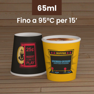 50 Bicchierini da Caffè in Carta ArcadeCUP da 65ml