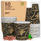 Bicchierini da Caffè in Carta Riciclabile con Fantasia CoffeeGoldCUP da 65ml - Confezione da 50 Bicchieri