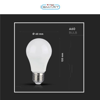 VT-5113 Lampadina LED E27 11W Bulb A60 RGB CCT V-Tac Smart