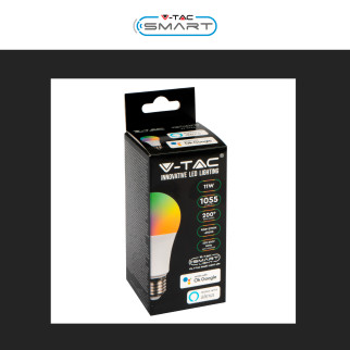 VT-5113 Lampadina LED E27 11W Bulb A60 RGB CCT V-Tac Smart