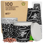 Bicchierini da Caffè in Carta Riciclabile Fantasia BlackCUP da 65ml con Coperchi - Confezione da 100