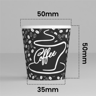 100 Bicchierini in Carta Riciclabile BlackCUP da 65ml e Coperchi
