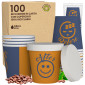 Bicchierini da Caffè in Carta Riciclabile Fantasia DownUpCUP Blue da 65ml con Coperchi - Confezione da 100