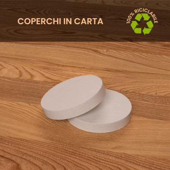 100 Bicchierini in Carta Riciclabile LoveGreenCUP da 65ml e Coperchi