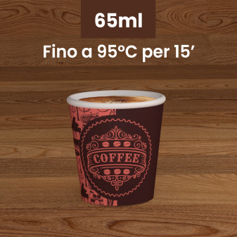 100 Bicchierini in Carta Riciclabile PubPinkCUP da 65ml e Coperchi