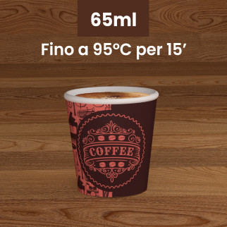 100 Bicchierini in Carta Riciclabile PubPinkCUP da 65ml e Coperchi