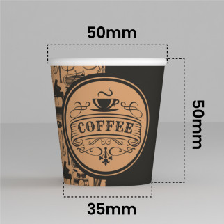 100 Bicchierini in Carta Riciclabile PubBeigeCUP da 65ml e Coperchi