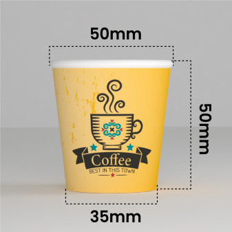 100 Bicchierini in Carta Riciclabile CuzcoCUP Yellow da 65ml e Coperchi