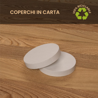 100 Bicchierini in Carta Riciclabile CuzcoCUP Brown da 65ml e Coperchi