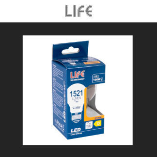 Lampadina LED E27 11W A60 Goccia Filament Vetro Trasparente Life