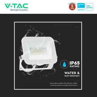 V-Tac Pro VT-44020 Faro LED 20W SMD Chip Samsung Bianco