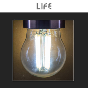 Life Lampadina LED E27 7W MiniGlobo G45 Filament in Vetro