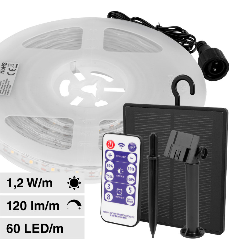VT-2835 Striscia LED SMD con Pannello Solare e Telecomando 6W V-Tac