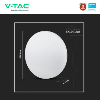 VT-8033RD Plafoniera LED Rotonda 15W SMD Chip Samsung V-Tac