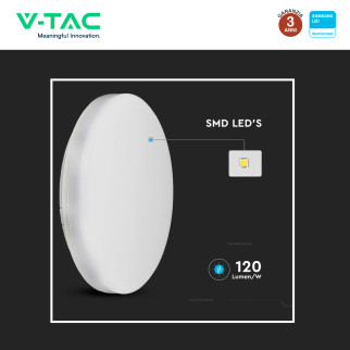VT-8033RD Plafoniera LED Rotonda 15W SMD Chip Samsung V-Tac