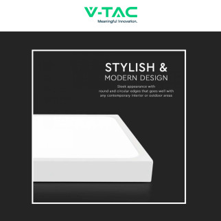 VT-8618 Plafoniera LED Quadrata 18W SMD IP44 Bianca V-Tac