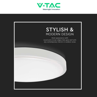 VT-8618S Plafoniera LED Sensore 18W SMD IP44 Bianca V-Tac
