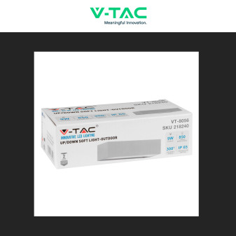 VT-8056 Lampada LED da Muro 9W SMD IP65 Colore Grigio V-Tac