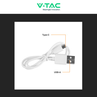 VT-10005 Power Bank Portatile 10000mAh Colore Bianco V-Tac