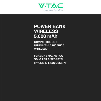 Power Bank 5000mAh Ricarica Rapida PD VT-50005 V-Tac