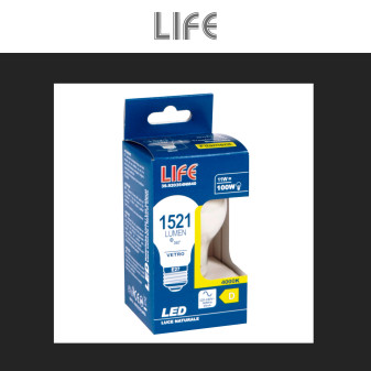 Lampadina LED E27 11W Goccia A60 Filament in Vetro Milky Life