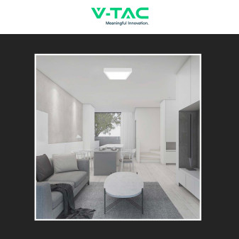 VT-8630 Plafoniera LED Quadrata 30W SMD IP44 Bianca V-Tac