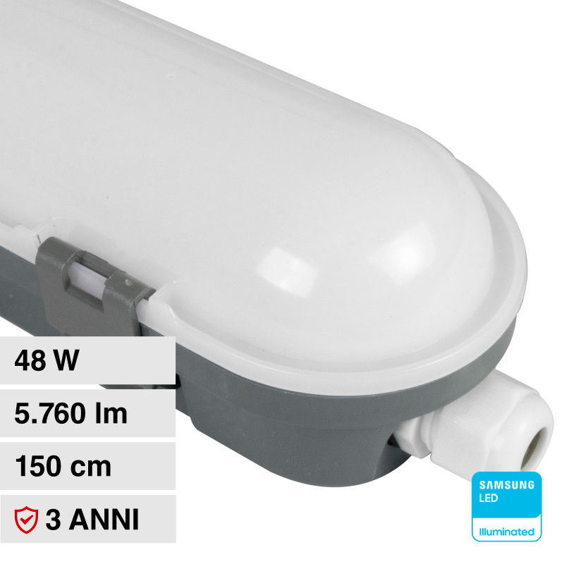 VT-150048 Tubo LED Plafoniera 48W SMD Samsung IP65 V-Tac