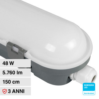 VT-150048 Tubo LED Plafoniera 48W SMD Samsung IP65 V-Tac