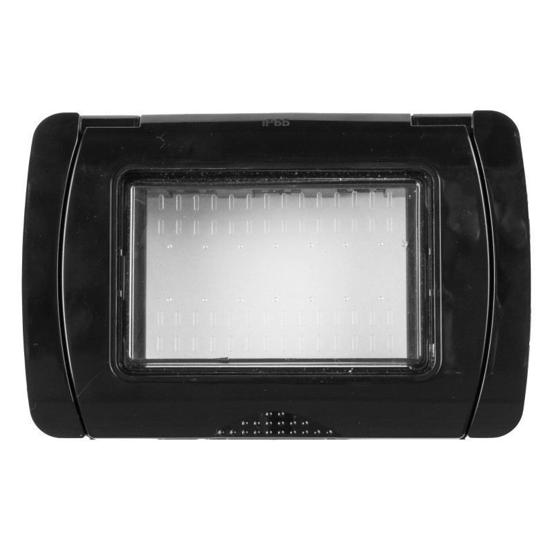 MAPAM Placca Idrobox IP55 JOY 3P Nero - mod. JOY-P5003ID-NE - Compatibile con BTicino MATIX