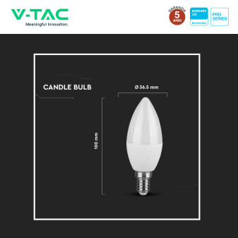 VT-226 Lampadina LED E14 4,5W Candela Chip Samsung V-Tac