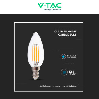 VT-21125 Lampadina LED E14 5,5W Candle Dimmerabile V-Tac