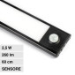 V-Tac VT-8143 Lampada LED da Armadio 2,5W SMD Ricaricabile Micro USB Sensore PIR di Movimento Colore Nero - SKU 2968 / 2967