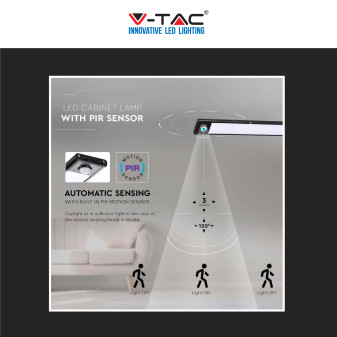 VT-8143 V-Tac Lampada LED da Armadio 2,5W SMD Sensore PIR