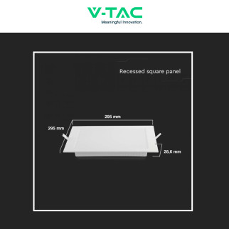VT-61024 Mini Pannello LED Quadrato 24W SMD da Incasso V-Tac
