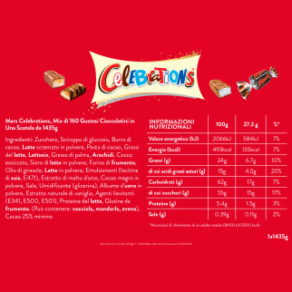 Celebration Maxi Tube Cioccolatini con Etichetta Buone Feste 1435g
