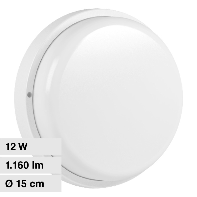 VT-8095 Plafoniera LED 12W Rotonda SMD IP54 Bianca V-Tac