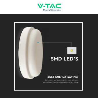 VT-8096 Plafoniera LED 18W Rotonda SMD IP54 Bianca V-Tac