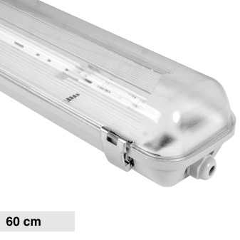 Plafoniera Lineare Slim Porta Tubi LED IP65 2 Tubi T8 da 60cm Life