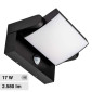 V-Tac VT-11020S Lampada LED da Muro Ruotabile 17W SMD Sensore PIR di Movimento IP65 Applique Colore Nero - SKU 2940 / 2941