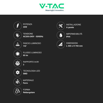 VT-8700 Lampada LED a Specchio 35W Anti-Fog SMD V-Tac