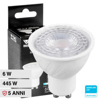 VT-227D Lampadina LED GU10 6W Faretto SMD Chip Samsung V-Tac