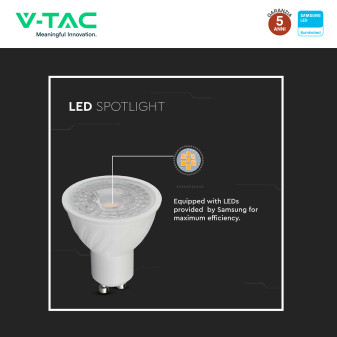 VT-227D Lampadina LED GU10 6W Faretto SMD Chip Samsung V-Tac